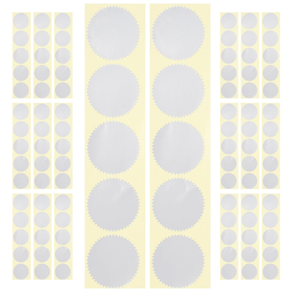 

200pcs Steel Stamp Blank Round Adhesive Labels 5cm Serrated Edge Tamper Proof Stickers Certificate Seals Embossing Tags