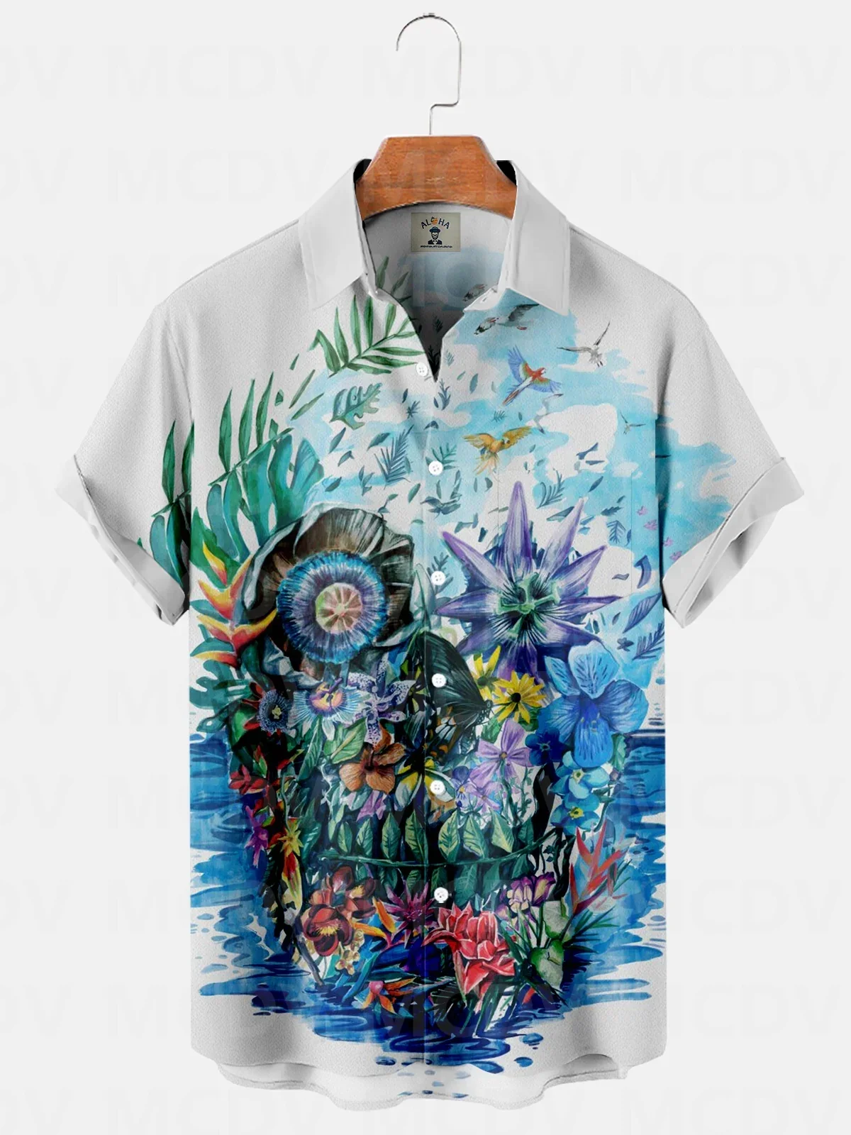 

Men's For Women's Skull Print Pocket Casual Short Sleeve Hawaiian Shirt 3D Printed Hawaii Shirt