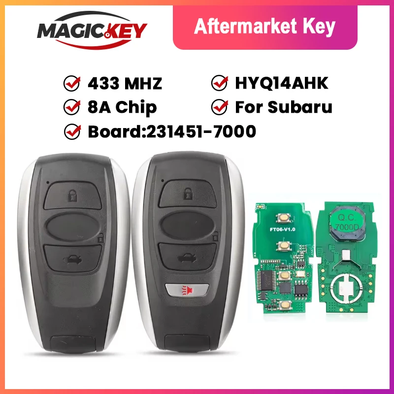 

MAGICKEY Remote Key For Subaru Forester Impreza XV BRZ Legacy Outback 231451-7000 HYQ14AHK 8A Chip 433.92MHz FSK Proximity Fob