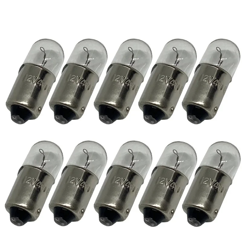 

10/4PCS T8.5 Ba9s Signal Lamp T4W Chip For Car Roof lights Mirror lights License Plate Lights 6000K White ba9s Halogen Bulb 12V