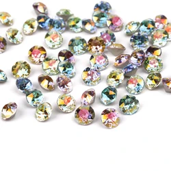 8mm Strass rotondi ciondoli per unghie lucidi per le donne stile coreano artigianato artistico fai da te colla Color moka sulle unghie Strass di vetro