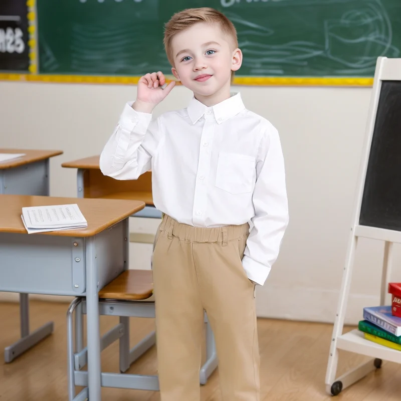 

Children's Pants Boys Khaki School Clothes Spring and Autumn Models Casual Navy Suit Pants Students School Uniform Pants