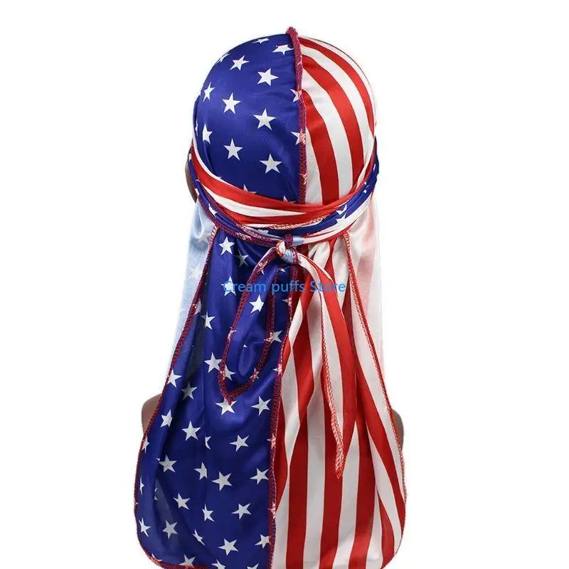 50LE Pirate Hat Motorcycle Biker Cooling Skull Cap Breathable for Extra Long Tail Bea