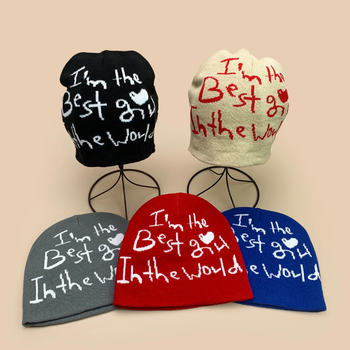 

American Style Jacquard Letters Knitted Hats New Men Women Warm Hip Hop Fashion Color Block Simple Versatile Personal Beanies