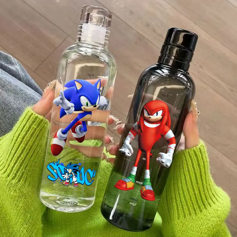 Sonic 500ml/750ml Graduated Water Cup Plastic Portable Water Bottle Sonic The Hedgehog Temperature Resistant  Anti Drop Cup