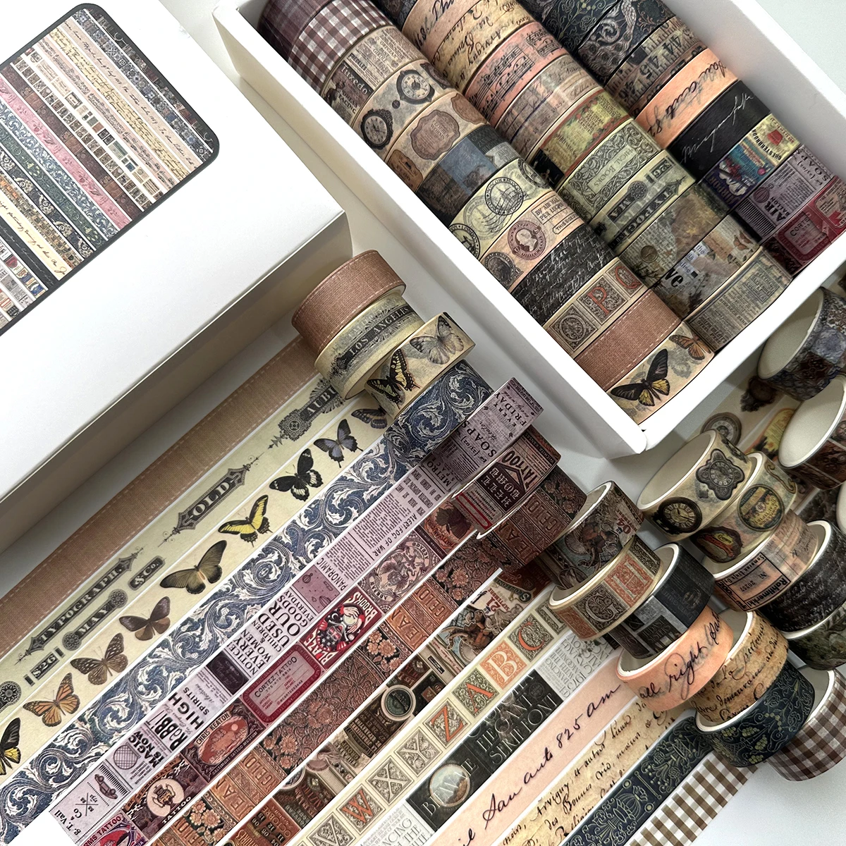 36 Rollen/Box Washi-Tape mit Vintage-Tiermuster und Blumenmuster, geeignet für DIY-Geschenkverpackungen, Scrapbooking-Dekorationsmaterialien.