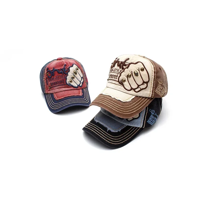 Boné de Beisebol Unisex Ajustável, Hip Hop, Esportes, Ao Ar Livre, Casual Chapéu De Sol, Punho, Rebite Patche, Tamanho, Moda