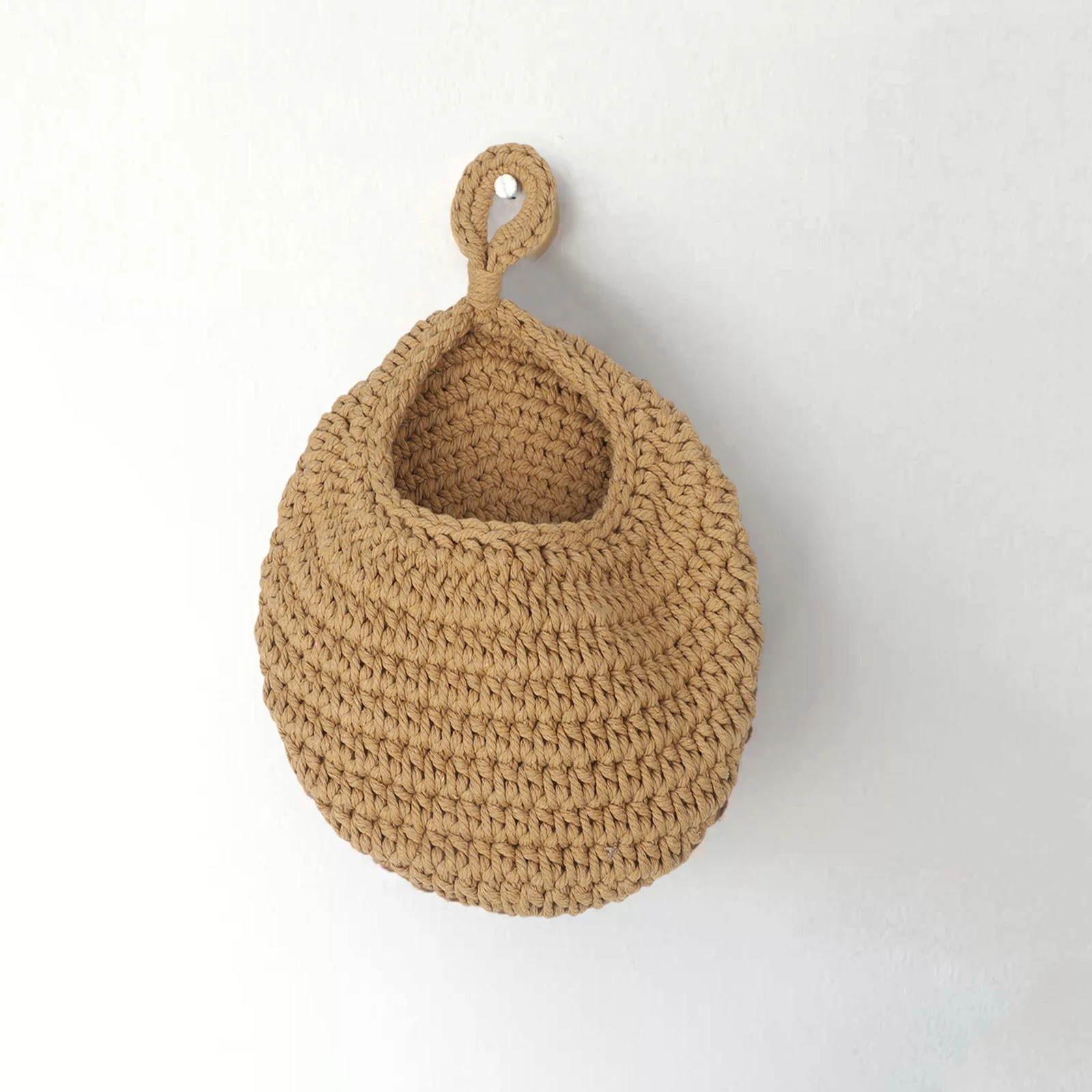 Crocheted Cotton Rope Storage Bag Eco Conscious Hanging Solution for Fruits and Vegetables Perfect for Home Organization