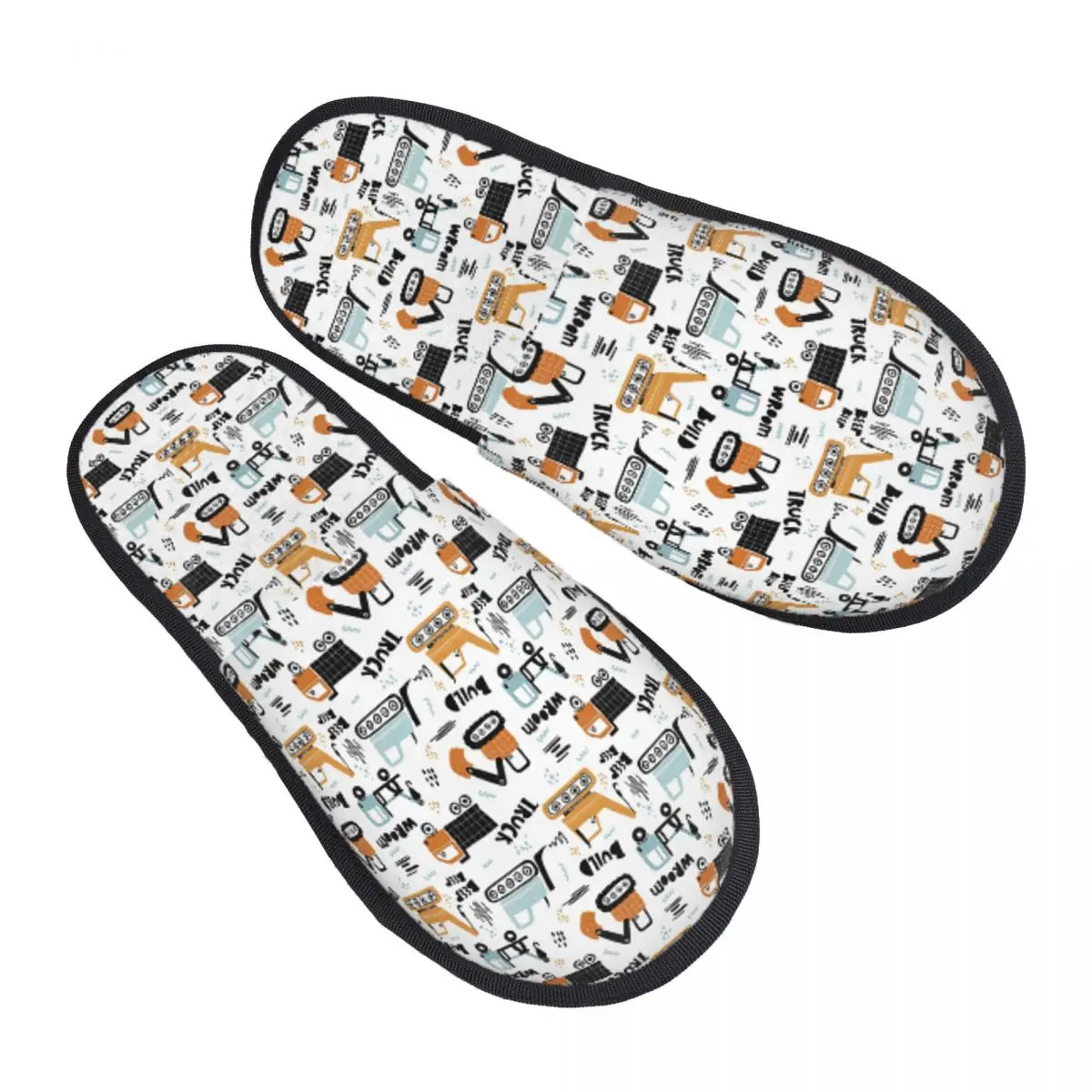 Custom Cartoon Truck Slippers Memory Foam Warm Soft Women House Slipper Indoor Cozy Shoes