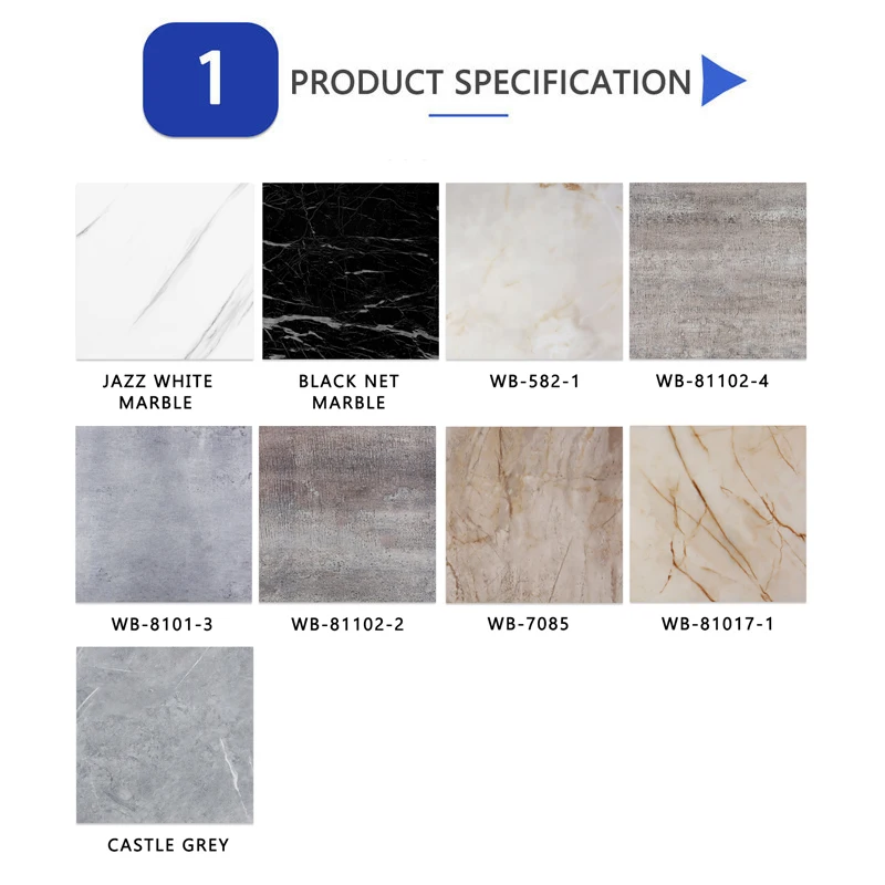 10pcs PVC Imitation Marble Wall Stickers Self-adhesive Floor Stickers 30*30cm Waterproof Bathroom living Room Decoration Decals