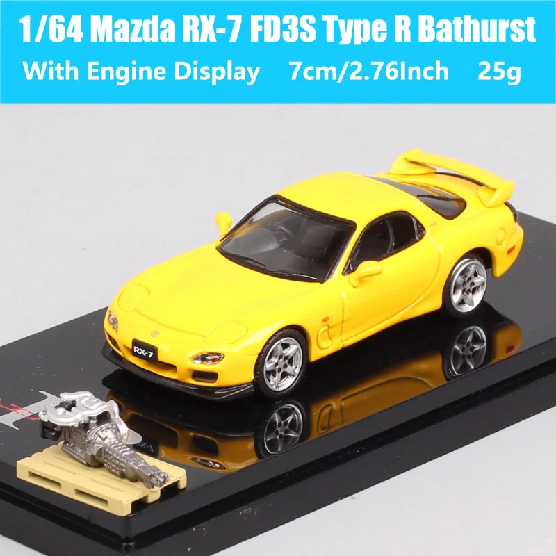 1/64 Schaal Mazda RX7 FC3S FD3S Red Suns Efini RX-7 Type A RS Spirit R Bathurst Automodel Die-cast Speelgoedauto's Hobby Japan HJ64