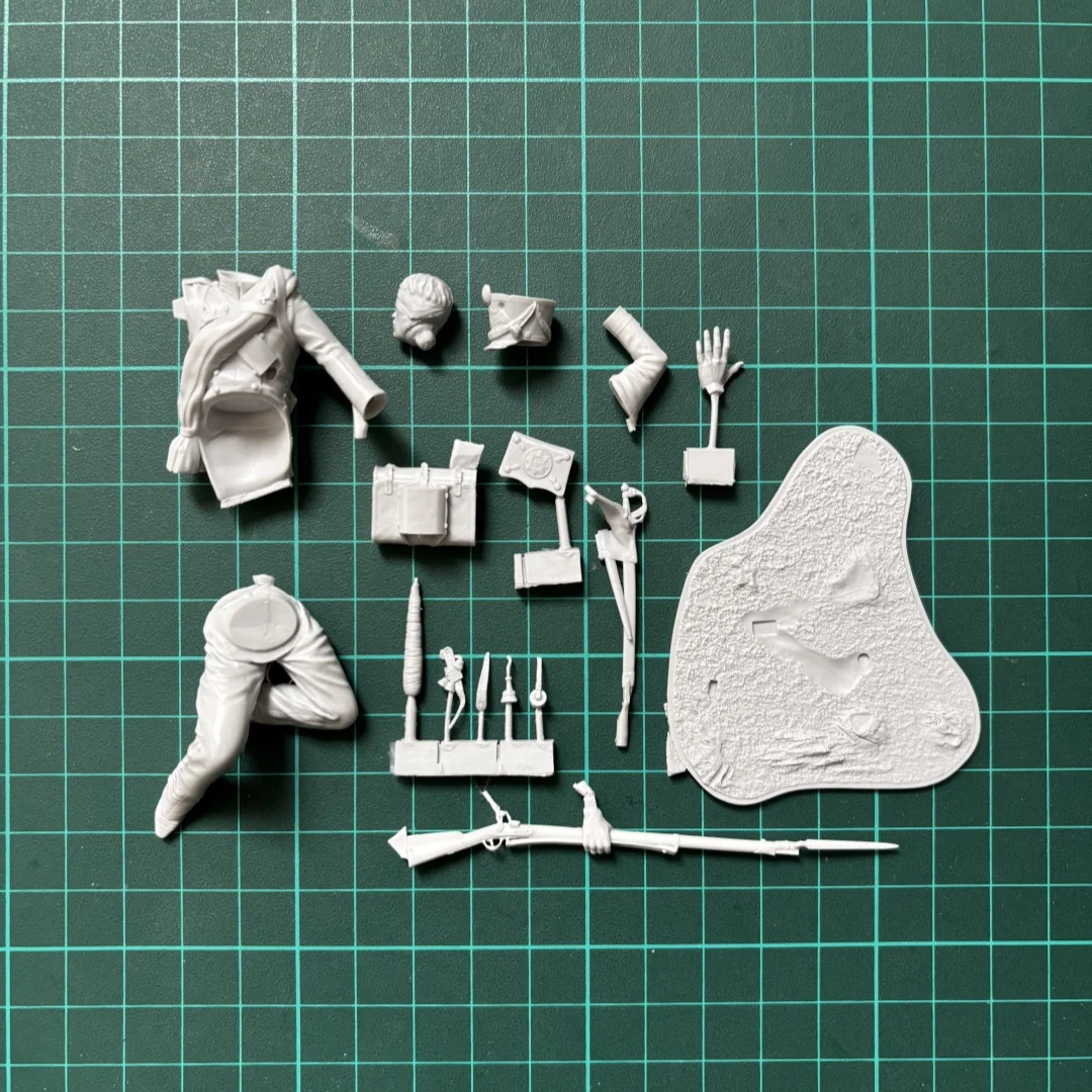 Kit de modelo sem pintura com figura de resina de 75 mm, tema militar, oficial da guarda da legião lituana, GK desmontado e sem pintura