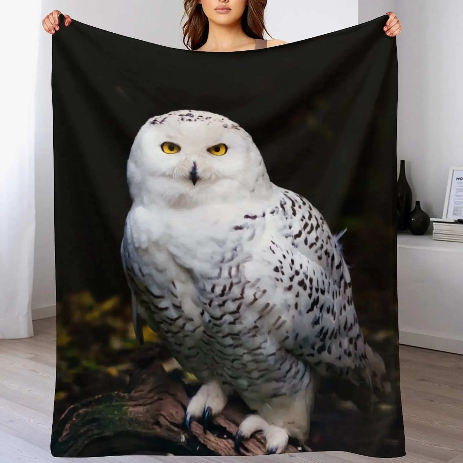 

Majestic winter snowy owl Throw Blanket Weighted heavy to sleep Soft Plush Plaid Polar Blankets