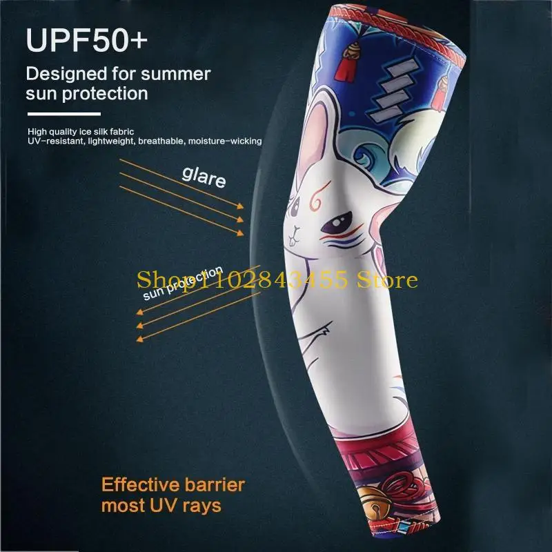 49MC Traspirante Copertura del braccio asciugatura rapida Segni zodiacali cinesi Ciclismo Uv Raffreddamento Maniche da sole
