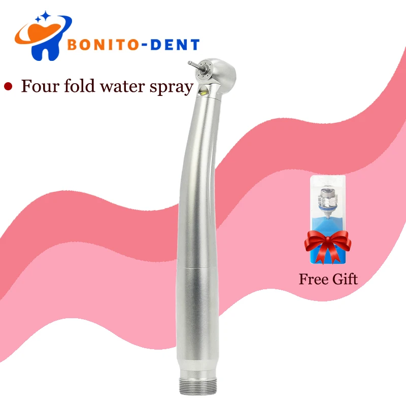 

Handpiece with LED Light M2B4 Push Button High Speed Hand piece Contra Angle 2/4 Hole Air Turbine Motor