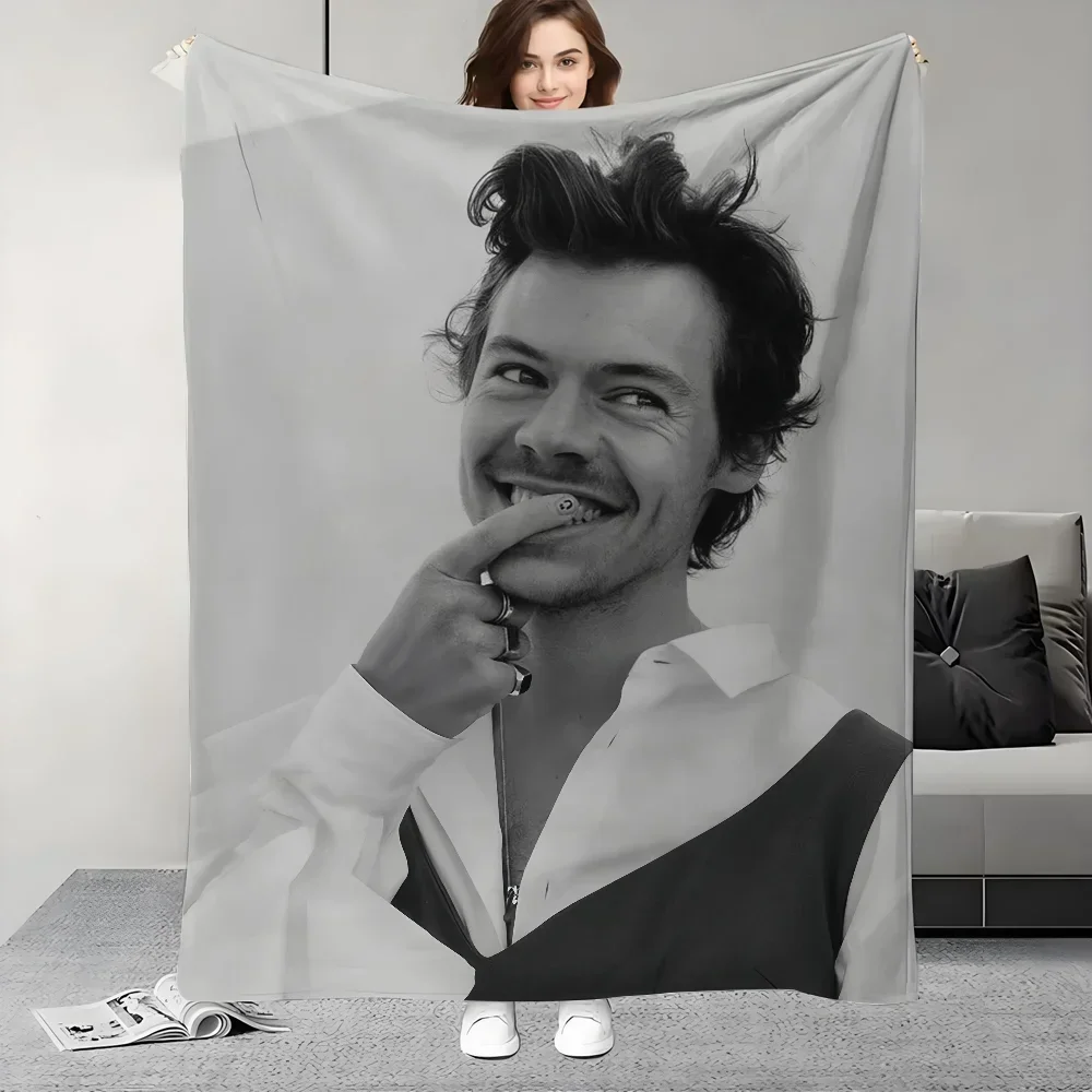 H-Harry Famous Pop Singer S-Styles Blanket Soft Warm And Thick Perfect For Bedroom Living Room Bed Sofa Camping Picnic Office