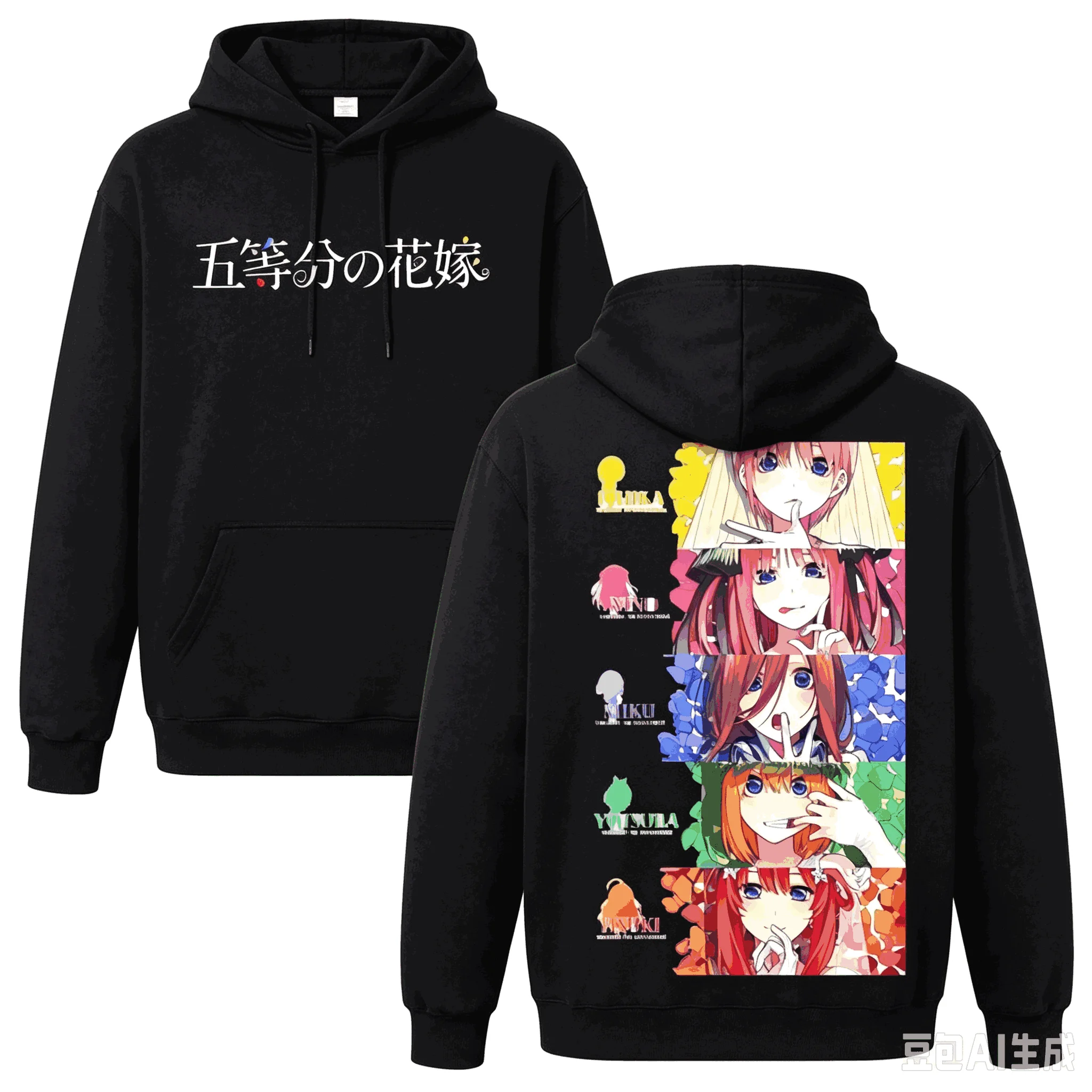 Heißer Verkauf Anime The Quintessential Quintuplets Print Hoodie für Männer und Frauen Vintage Hoodie Y2K Gothic Baumwolle Harajuku Oversized Hoodie – Detail 3