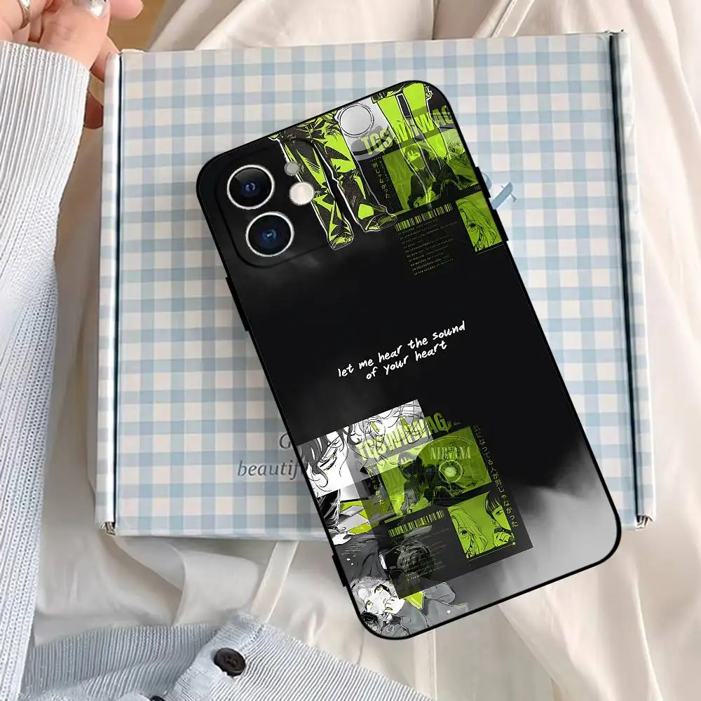 حافظة هاتف Aya Osawa Mitsuki Koga T-MitsuAya حافظة هاتف سوداء لهاتف آيفون 17/16/15/13/14 Pro Max/ 11 Plus/X/Xr/Xs Max 13 mini