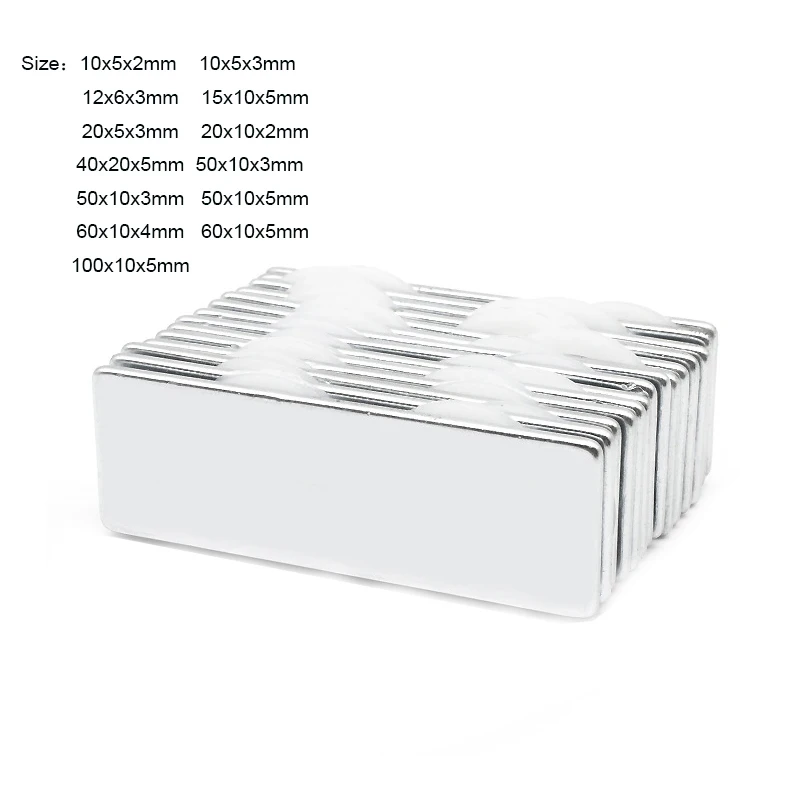 10x5x3mm/20x5x3mm/60x10x5mm/100x10x5mm N35 Permanent NdFeB Magnet Rare Earth Neodymium Square Magnet Strong Magnet DISC