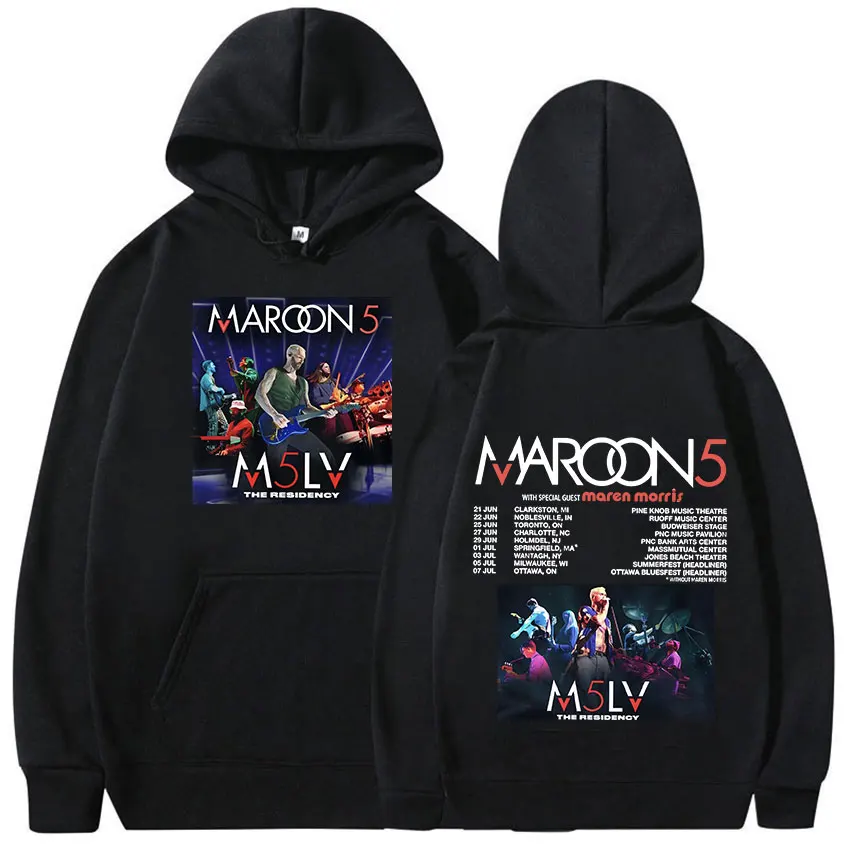 Hip Hop Rock Maroon 5 2024 Tour Hoodie Men's Punk Vintage Pullover Clothing Sweatshirt Unisex Casual Fashion Oversized Hoodies