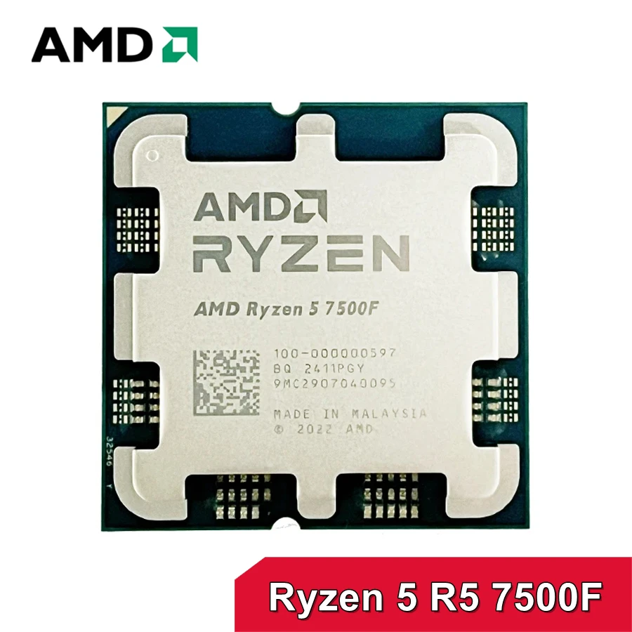 AMD Ryzen 5 R5 7500F 3.7 جيجا هرتز 6-Core 12-Thread CPU LGA AM5 جديد ولكن بدون مبرد