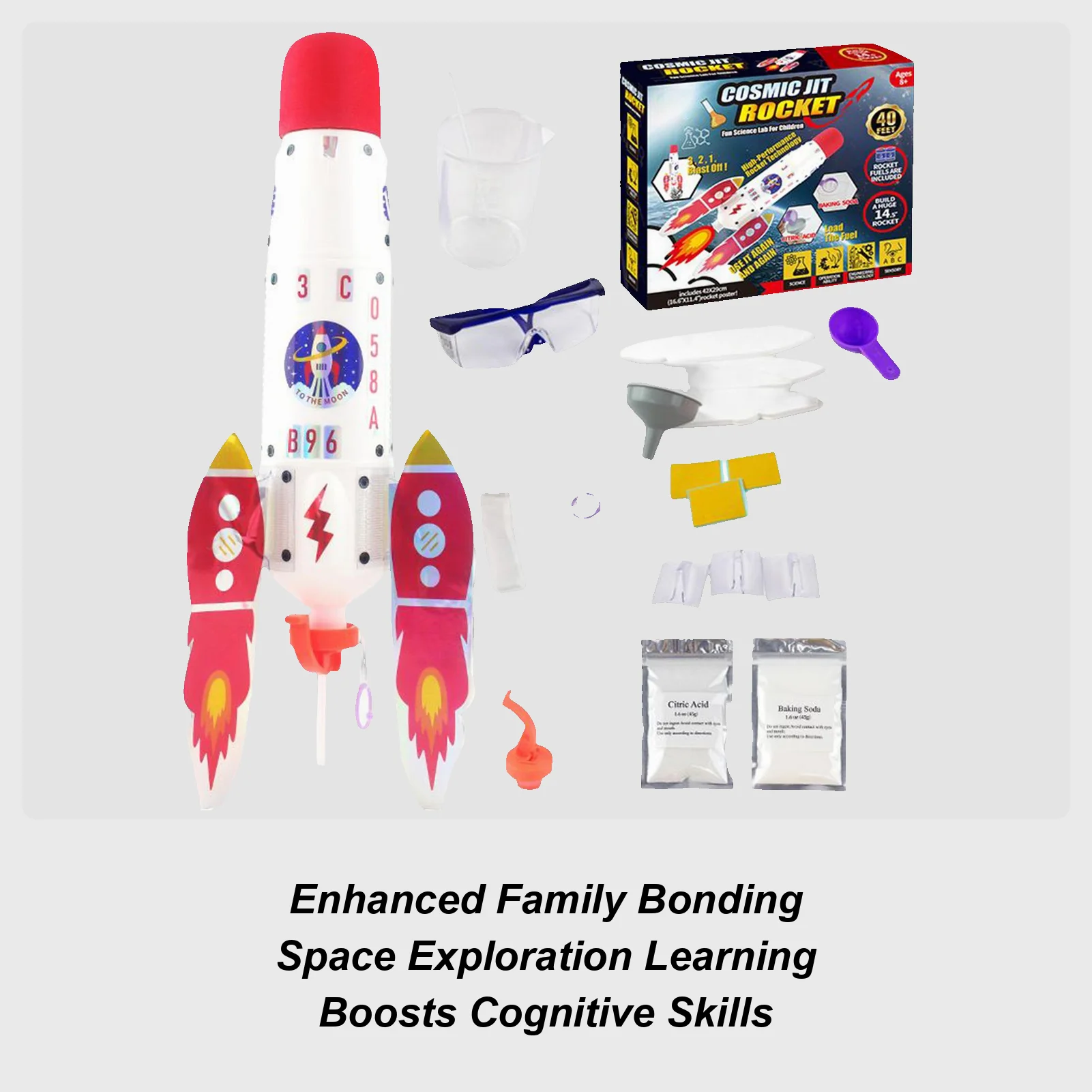 Cohete de juguete para niños, cohete espacial, juguetes educativos, Kit de ciencia STEM, actividades interactivas de aprendizaje preescolar para niños y niñas