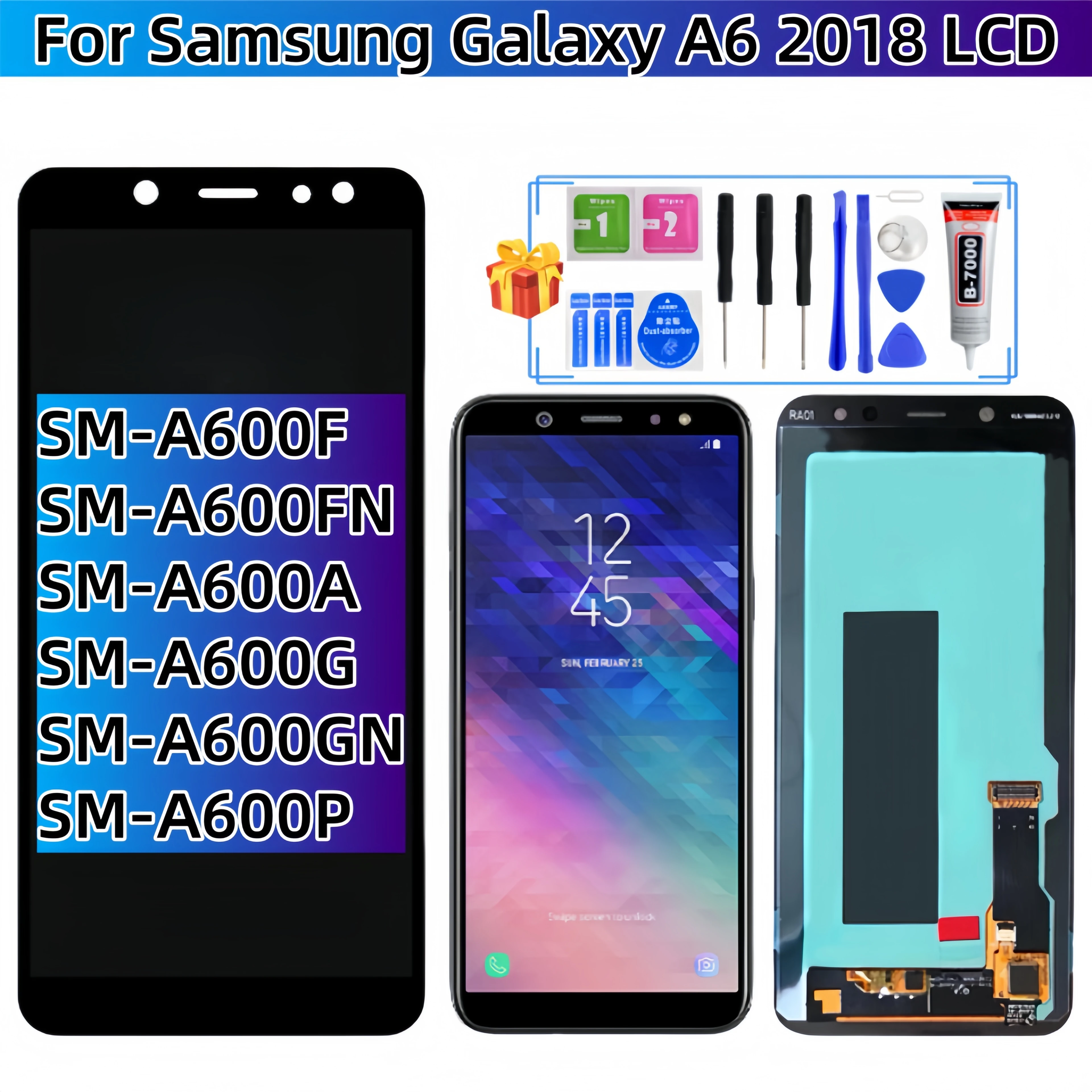 

ЖК-дисплей с сенсорным экраном в сборе для Samsung Galaxy A6 2018 SM-A600F A600FN A600A A600G A600GN A600P, сменные детали для ЖК-дисплея