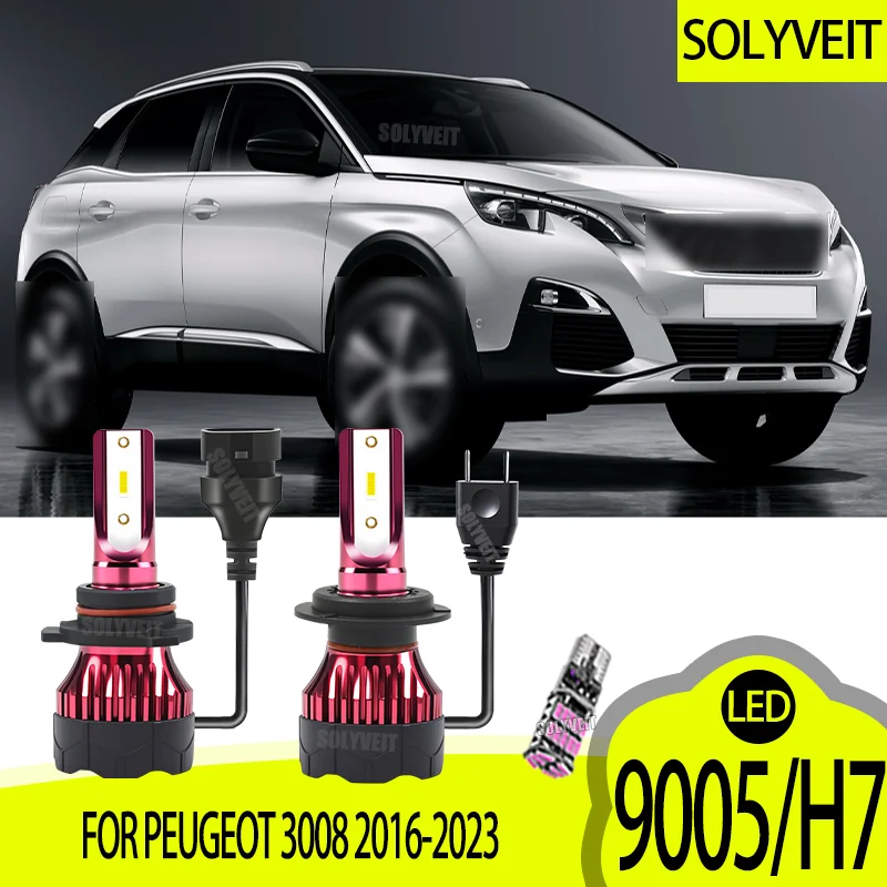 

High Clarity LED Headlight 9005/HB3 High Beam H7 477 Low Beam Bulbs For PEUGEOT 3008 2016 2017 2018 2019 2020 2021 2022 2023