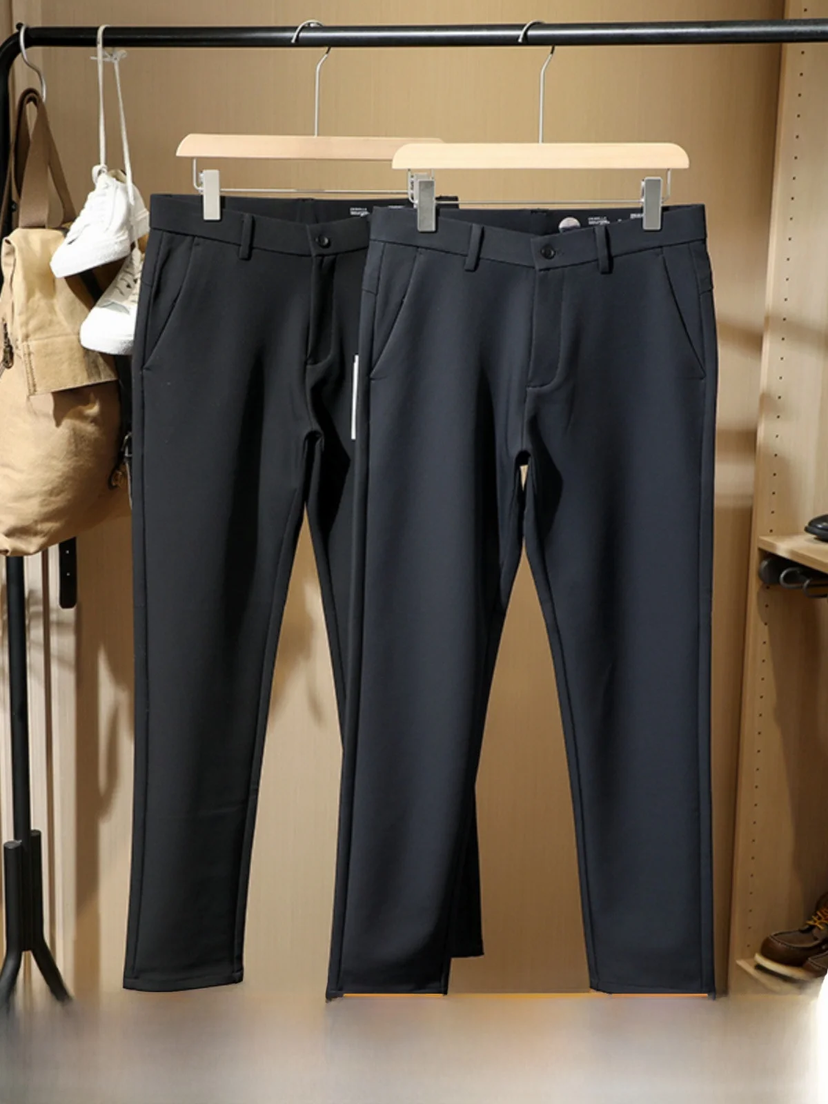 

Высококачественные мужские весенне-осенние деловые повседневные брюки премиум-класса Executive West, эластичные повседневные брюки без глажки, прямые брюки...