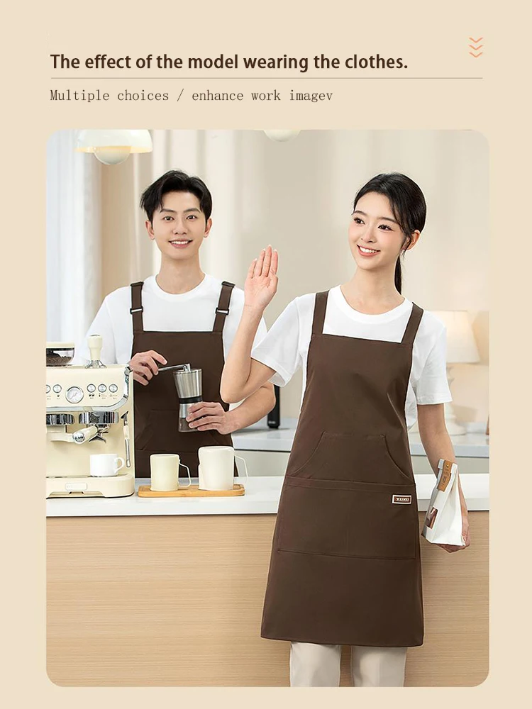 Mono delantal impermeable flexible: ropa protectora suave para restaurante, cafetería y uso al por menor, cómodo y resistente a las manchas