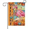 Dyrenson Welcome Fall Flamingo Decorative Garden Flag, Autumn Pumpkin Maple jjp