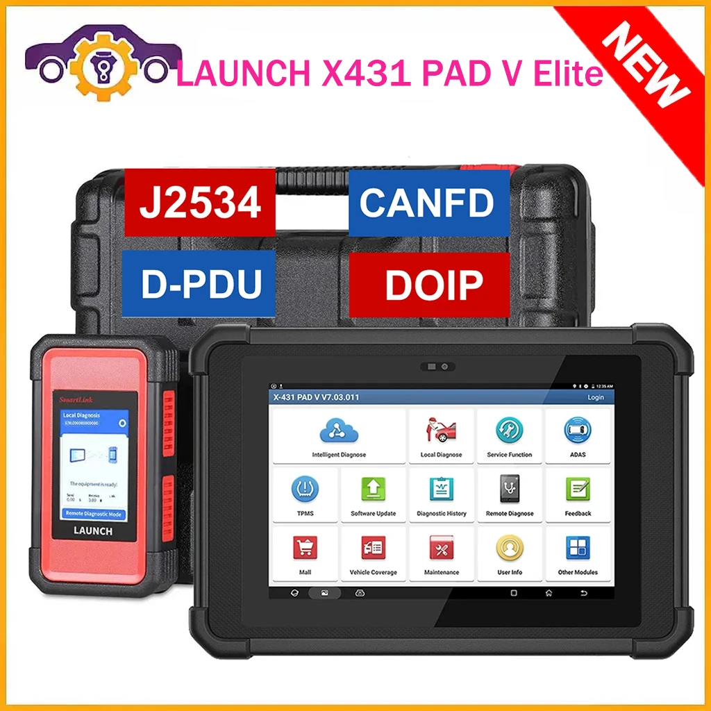 

2024 LAUNCH X431 PAD V Elite CAN FD\DOIP\J2534 Auto OBD OBD2 Scanner Full System Car Diagnostic Tools Online Programming Coding