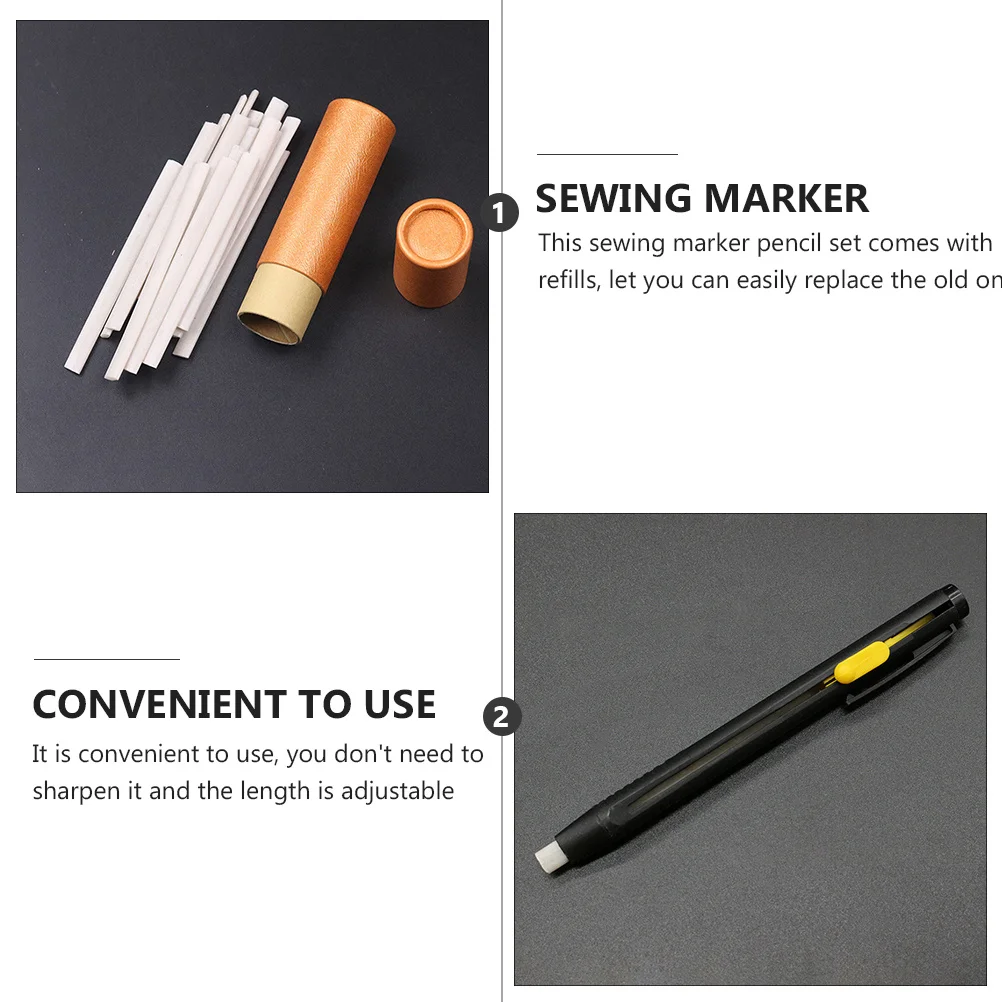 

1Set Disappearing Mark Tailor's Chalk Pencil Set No Sharpening Needed Suitable for Clothing Fabric Sewing Accessories