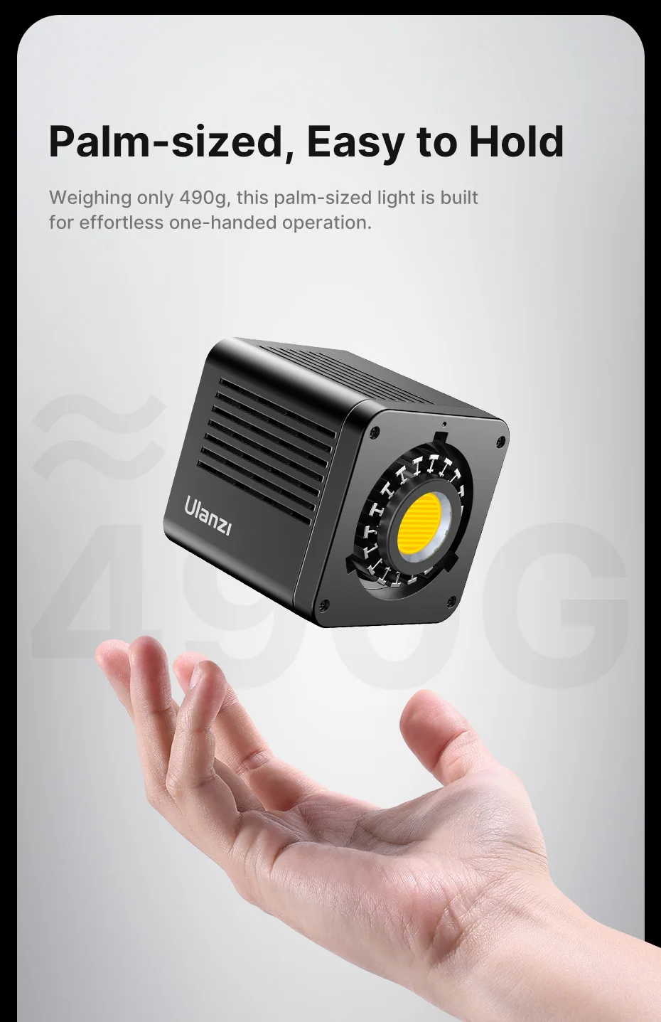 Ulanzi L023 40W Pro Videoleuchte Mini Bowens Mount COB Licht Bi-Color 2500-6500K 3400mAh Videoleuchte für Fotografie – Detail 5