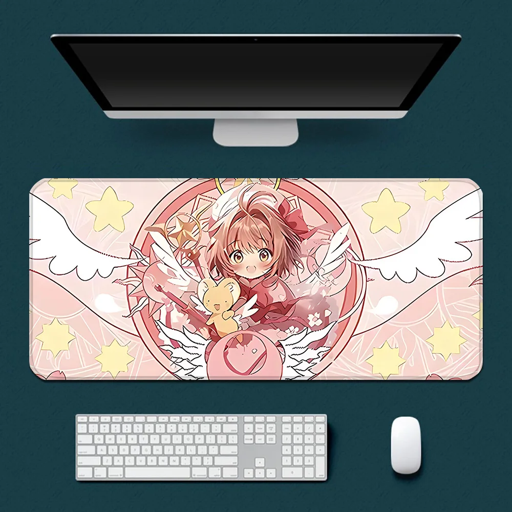 C-Cardcaptor S-Sakura Anime podkładka pod mysz druk HD gracze komputerowe zabezpieczenie krawędzi antypoślizgowa podkładka pod mysz XXL90x40cm klawiatura podkładka na biurko PC