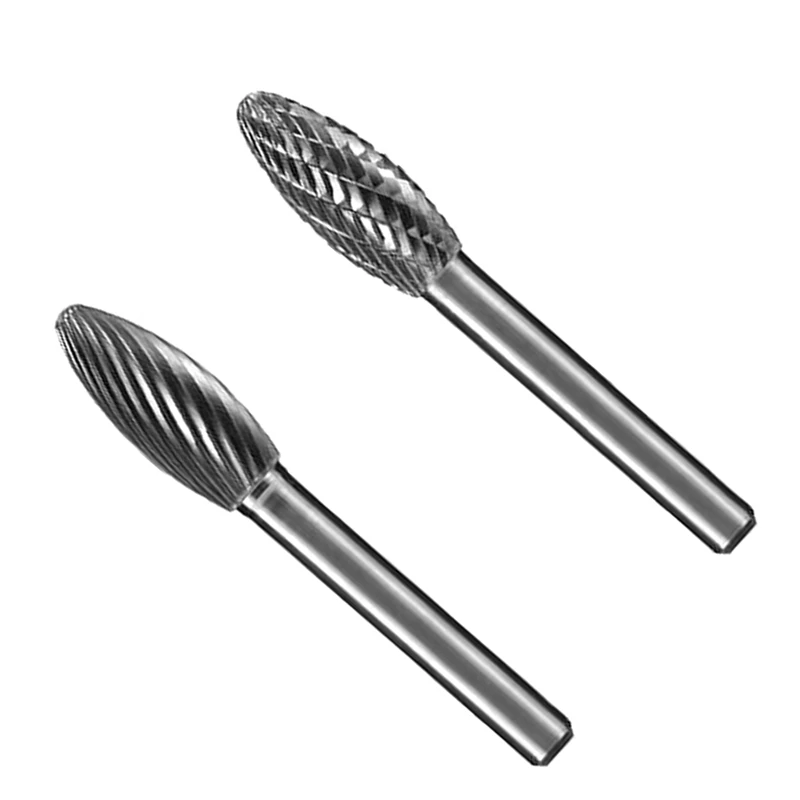 2 sztuki H typ 10Mm do cięcia cięcie aluminium z węglika wolframu z trzonkiem 1/4 do narzędzia obrotowego lub młynek do mielenia