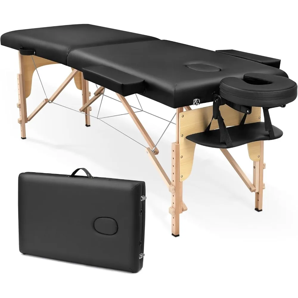 

Professional Portable Massage Table - Adjustable Foldable Lash Bed for Spa, Tattoo, Facial, Physical Therapy