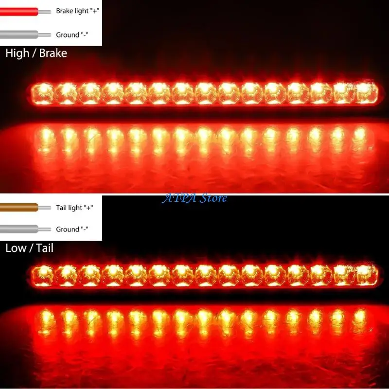 

U13C 12V-24V Car Waterproof Plastic Housing Bright LED Rear Brake Lamp Light Suitable For Safe Driving with Easy Installation
