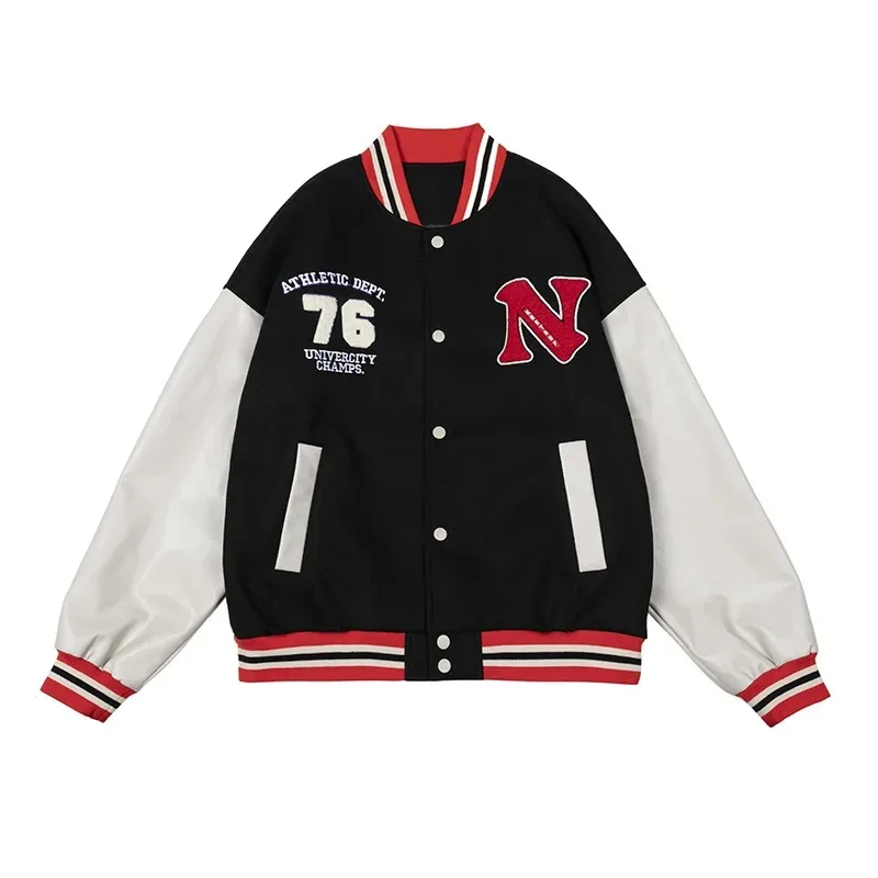 Kurtka baseballowa męska nowa Retro hip-hopowa męska kurtka Varsity Casual wiosna jesień para główna odzież uliczna Streetwear Man 2024