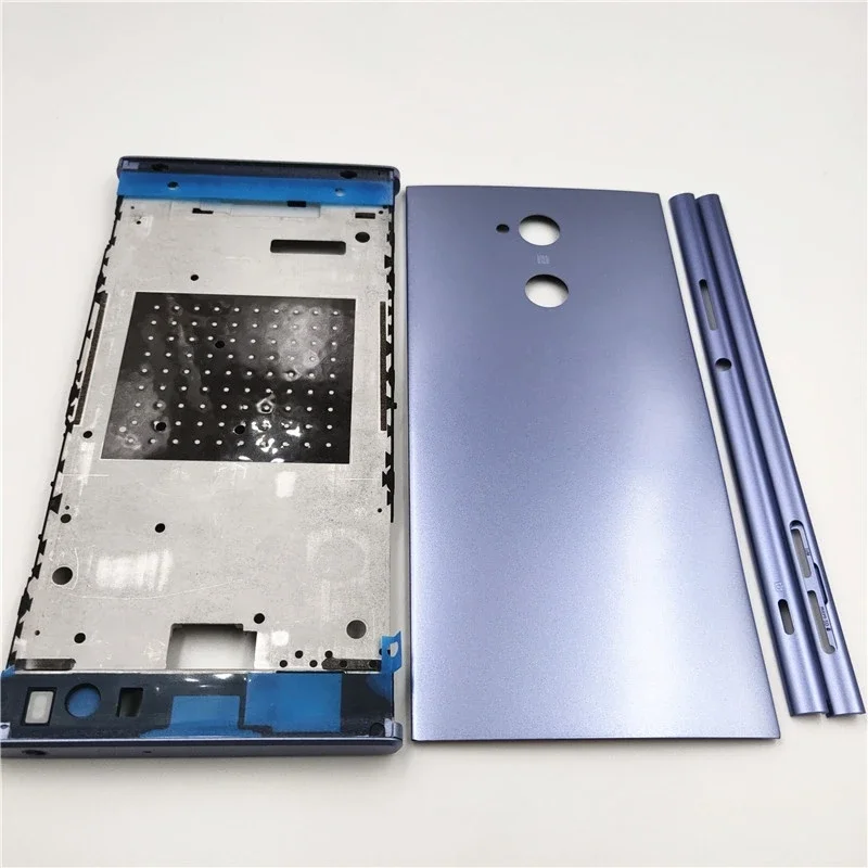 Full Housing Middle Front Frame Bezel Housing For Sony Xperia XA2 Ultra C8 H4233 H3213 Battery Back Cover Without Side Button