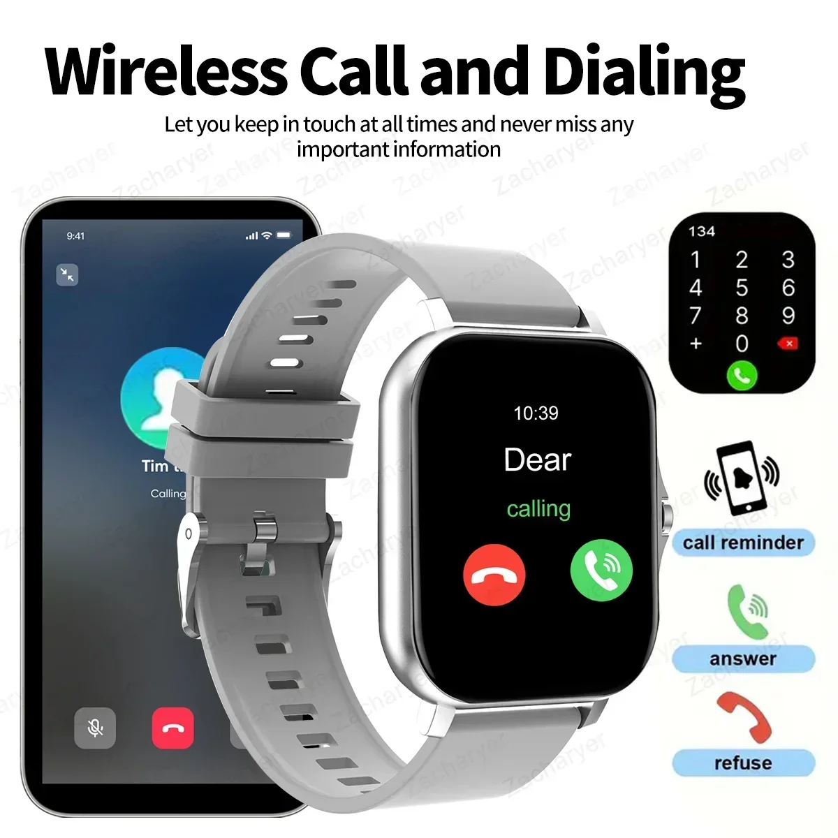 

Умные часы для фитнеса, спортивные часы на открытом воздухе, SMS-напоминание, умные часы для мужчин и женщин, совместимые с iPhone и Android