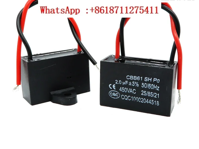 10pcs CBB61 fan starting capacitor 1.2/1.5/1.8/2/2.2/2.5/3/4/5UF450V ceiling fan range hood