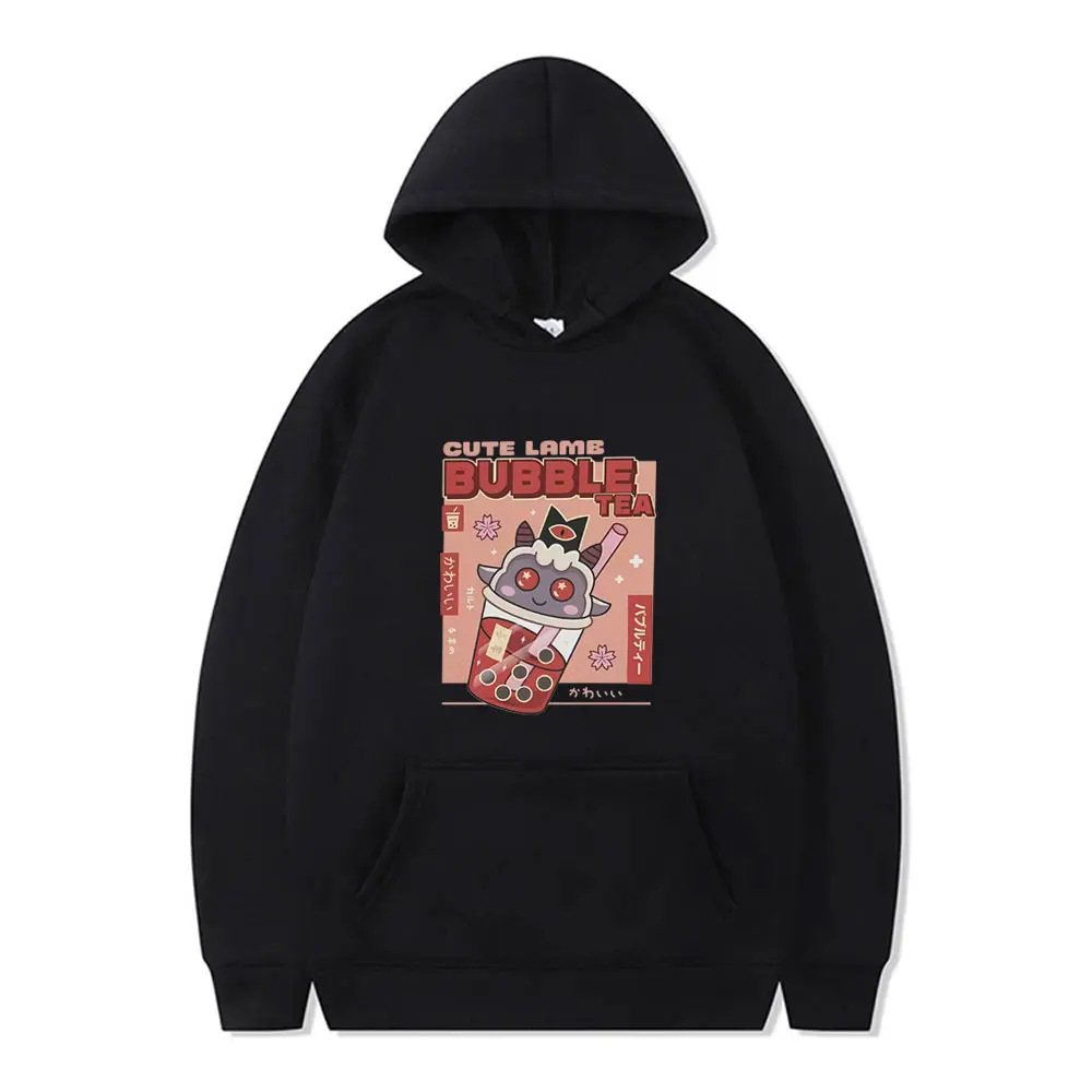 

Hot Sale Game Cult of The Lamb Hoodie Cute Lamb Bubble Tea Hooded Sweatshirt Men Women Clothing Casual Retro Oversized Hoodies