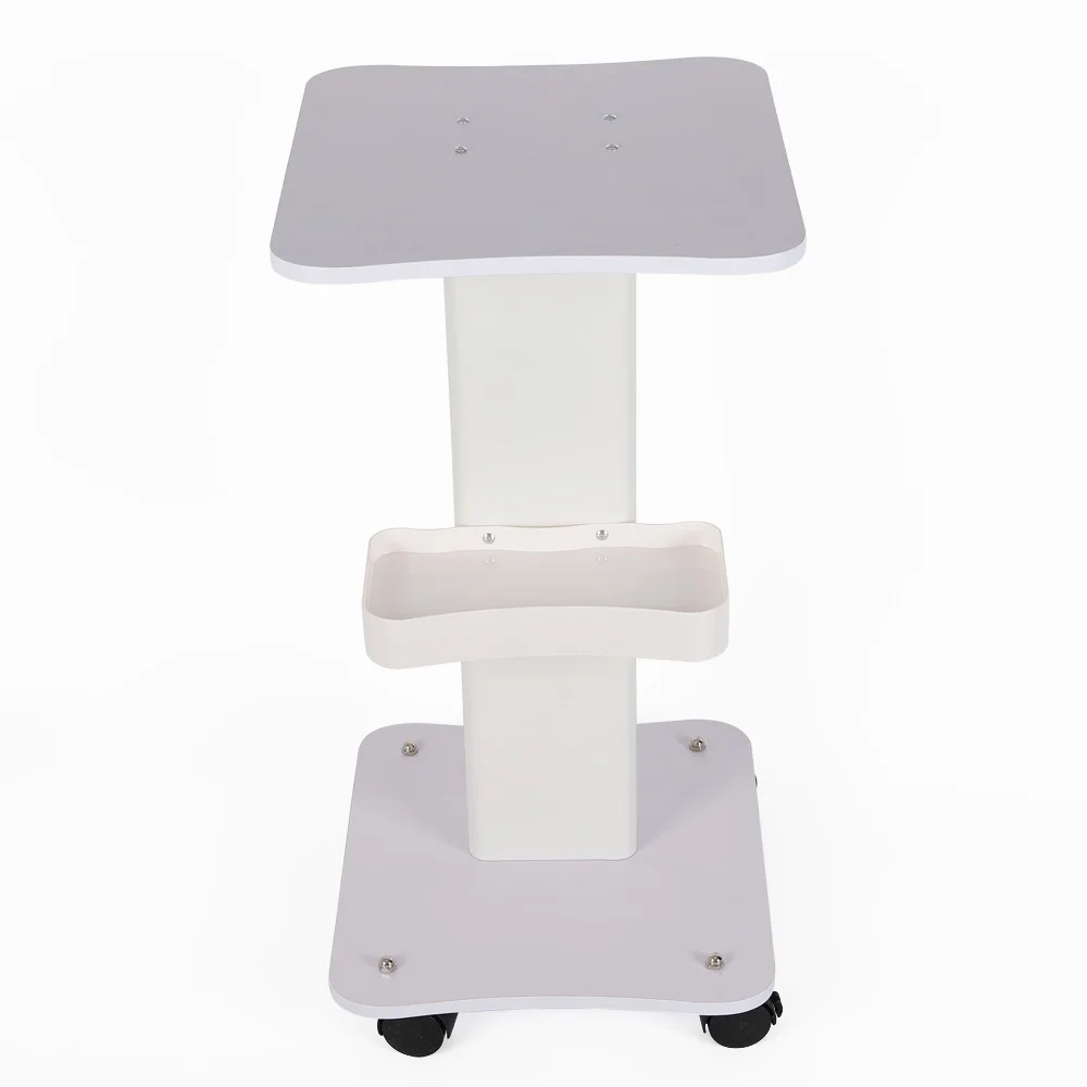 عربة صالون ذات سعة تحميل عالية وعجلات ناعمة وإطار معدني خشبي متين لأدوات ومستلزمات التجميل