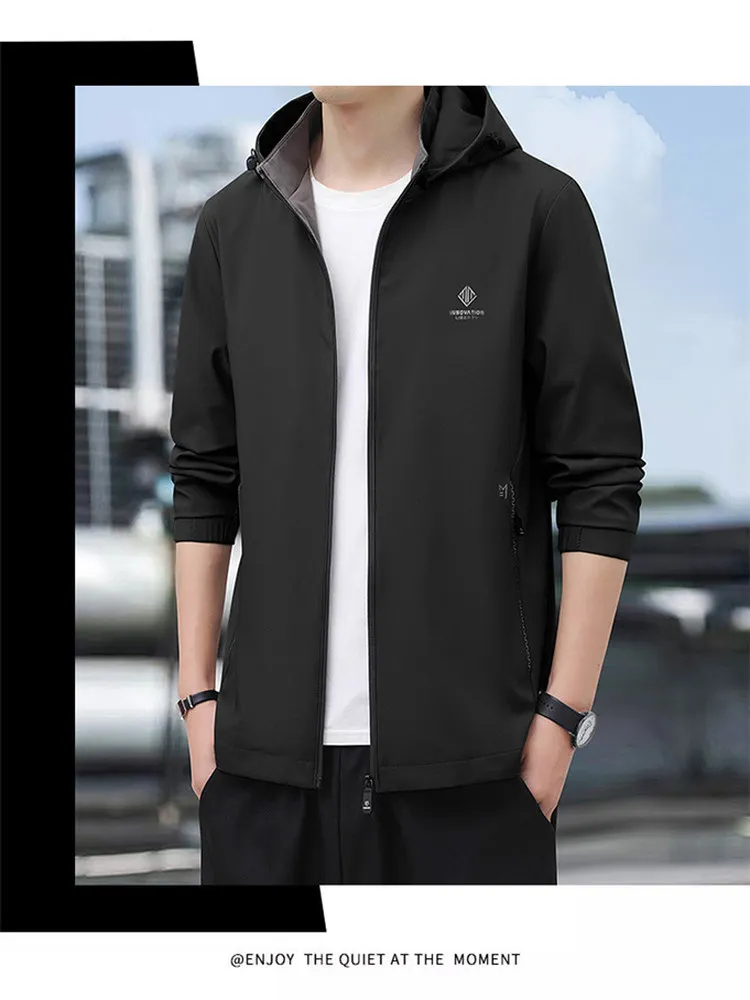 

Мужская свободная куртка 2025 года, новая, с воротником-стойкой, молодежная, модная, универсальная, трендовая, для активного отдыха, повседневная, из полиэфирного волокна, с длинными рукавами, на молнии