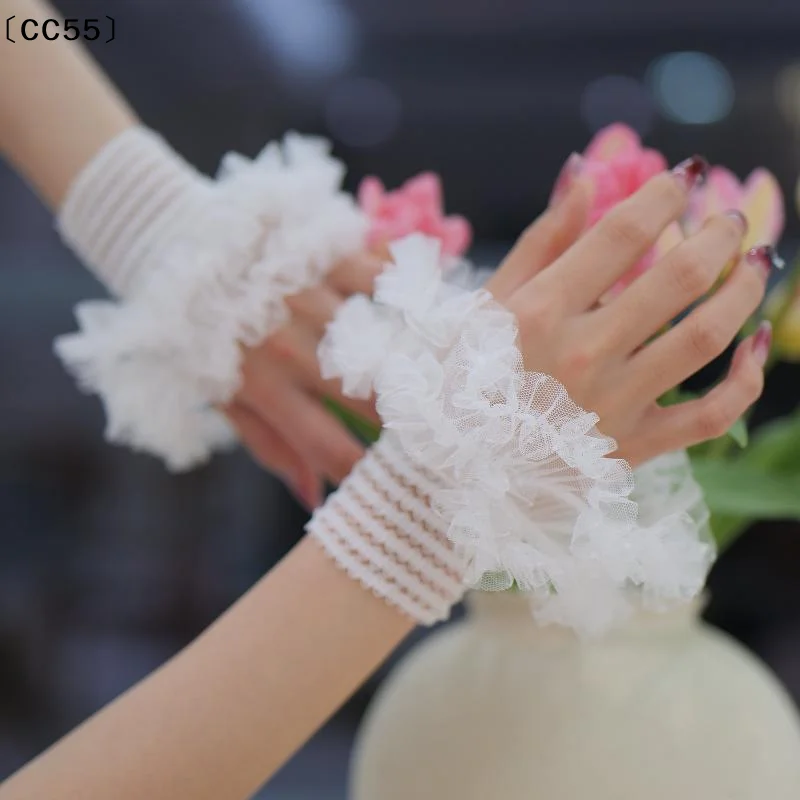 

Manicure Sleeve For Nail Art Lace Fake Pleated Cuff Manicure Photography Props Fake Sleeves Nails Access Supplies Charm〔CC55〕