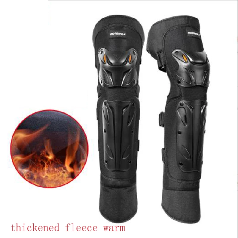 Motorcycle Winter Fleece Long Warm Knee Pads Winter Windproof Electric Vehicle Windshield Leggings Lengthened Anti-fall Knee Pad