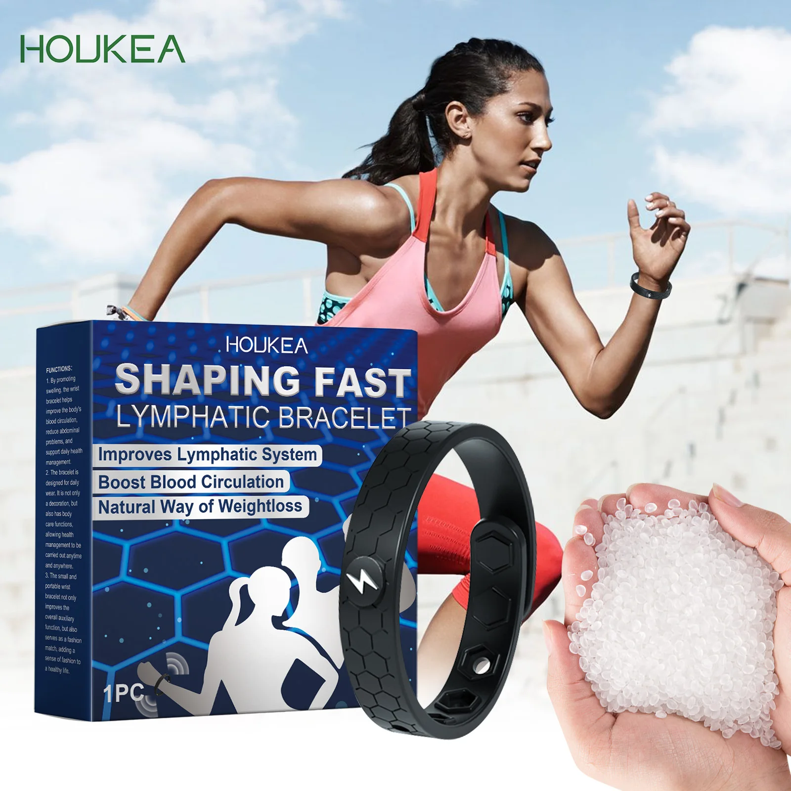 Houkea Graphene Body Care Bracelet, Gentle Daily Health Care Wristband, Comfort Accessory for Daily Body Management