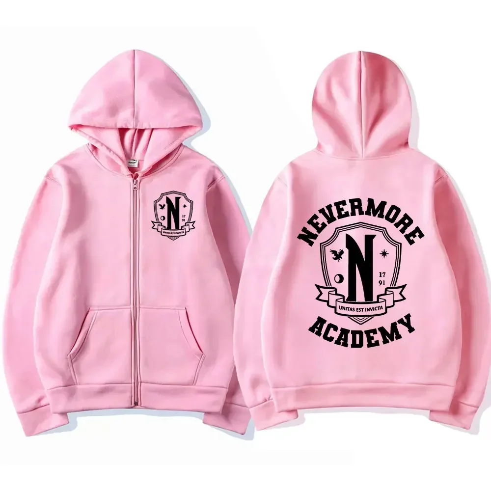 Hoodie de zíper de Harajuku masculino com logotipo gráfico, moletons com zíper, moletons com estilo Academy of Harajuku, pré-venda