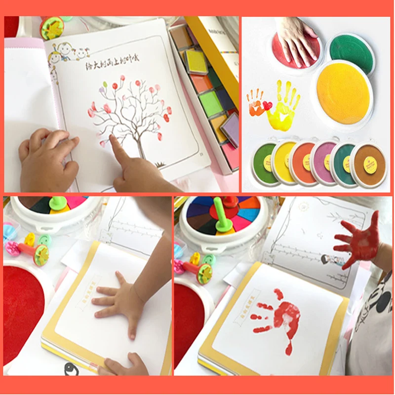 อัลบั้มลายนิ้วมือหนังสือคู่มือโรงเรียนอนุบาลคู่มือลายนิ้วมือสมุดสอนการวาดภาพภาษาอังกฤษ